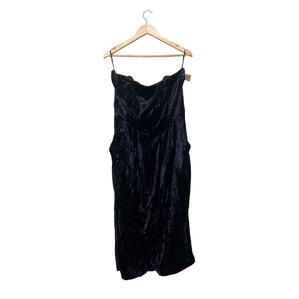 Rachel Rachel Roy Navy Blue Crushed Velvet Strapless Cocktail Dress Size 12